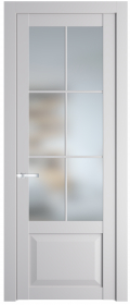 	межкомнатные двери 	Profil Doors 1.2.2 (р.6) PD со стеклом крем вайт