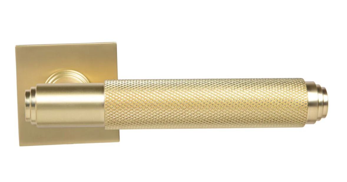 дверные ручки  Porta di Parma Exa Zig (PDP) квадрат матовое золото