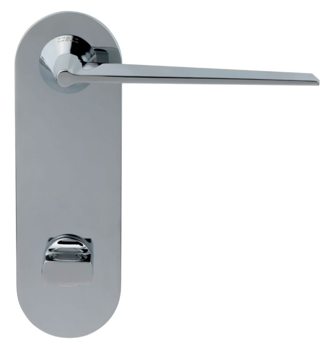 дверные ручки  Porta di Parma Cono на широкой планке полированный хром