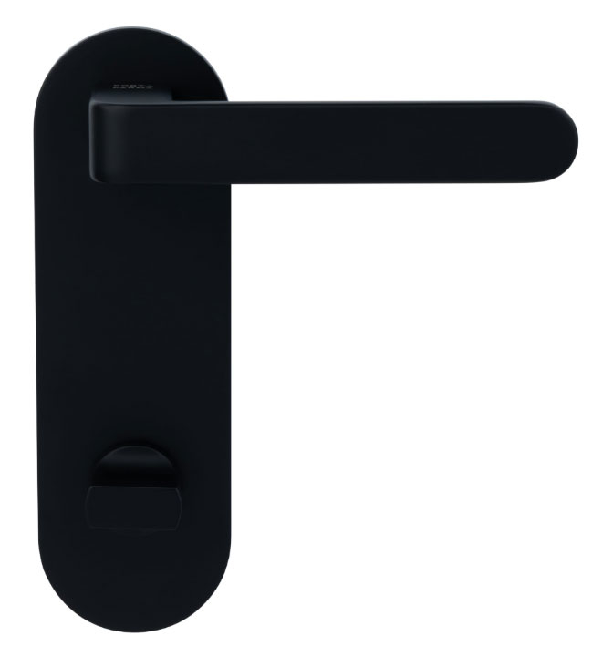 дверные ручки  Porta di Parma Fedra на широкой планке чёрная