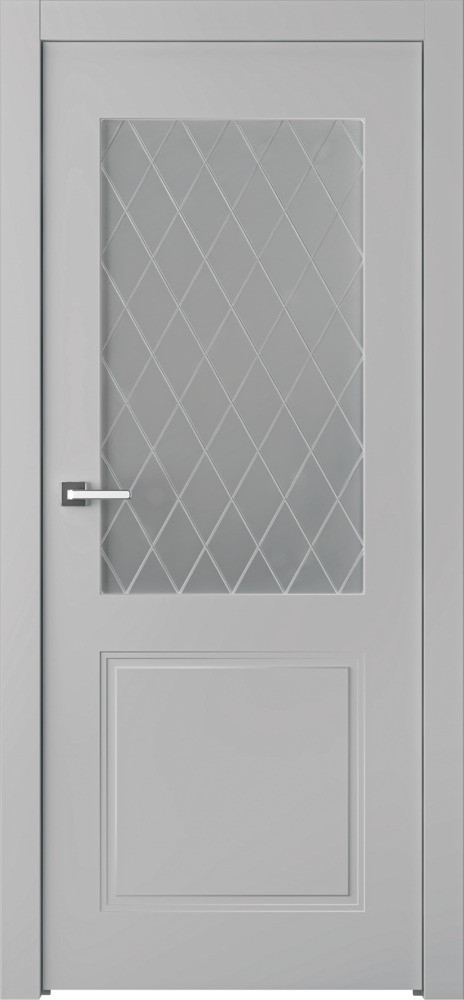 межкомнатные двери Belwooddoors Кремона 2 витраж 39 эмаль пепельная