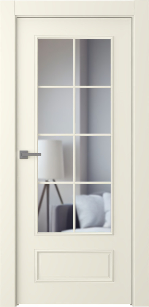 межкомнатные двери  Belwooddoors Ламира 5 прозрачное эмаль шампань