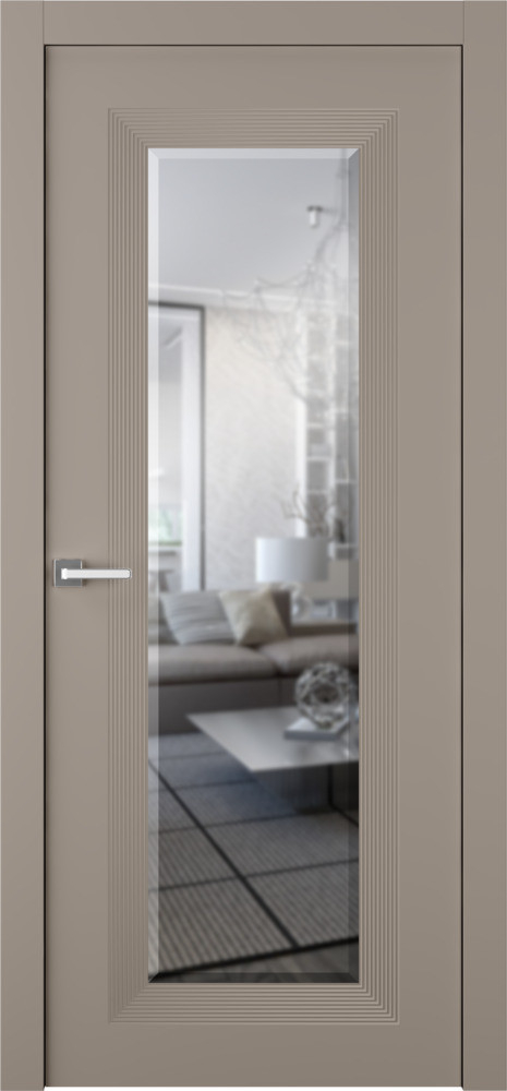 межкомнатные двери  Belwooddoors Либра 1 зеркало эмаль мокко