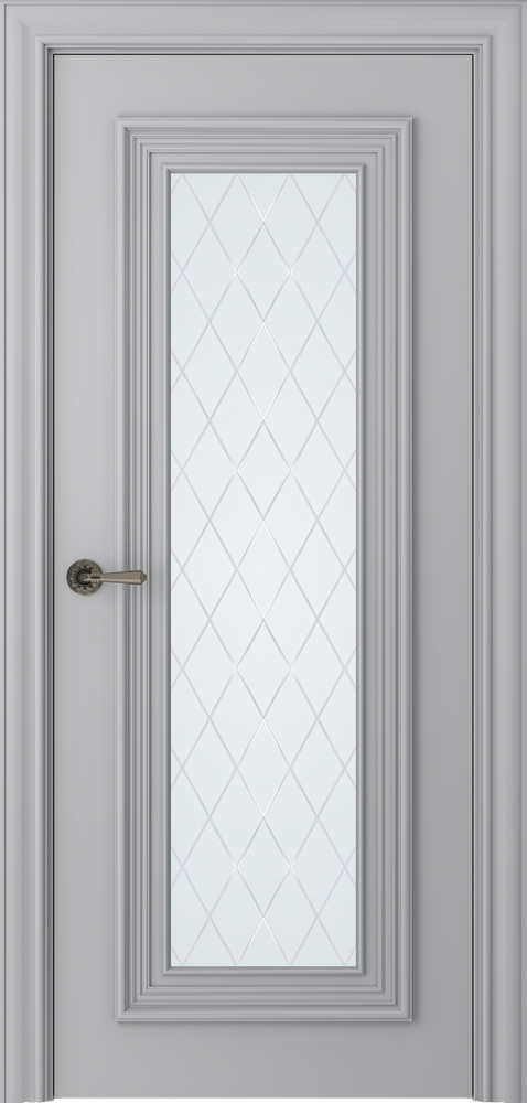 межкомнатные двери  Belwooddoors Палаццо 1 витраж 39 эмаль пепельная